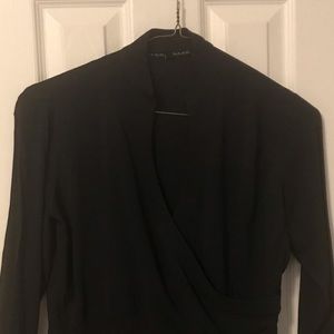 Black Jenne Maac silky faux wrap blouse 💐promo 5 items / $50. Add 2 ur bundle.